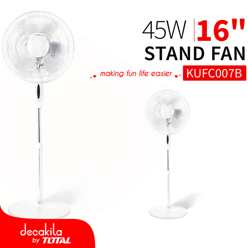 Abanico de Pedestal de 16" 45W 120V 3 velocidades. Velocidad del viento: 4.7