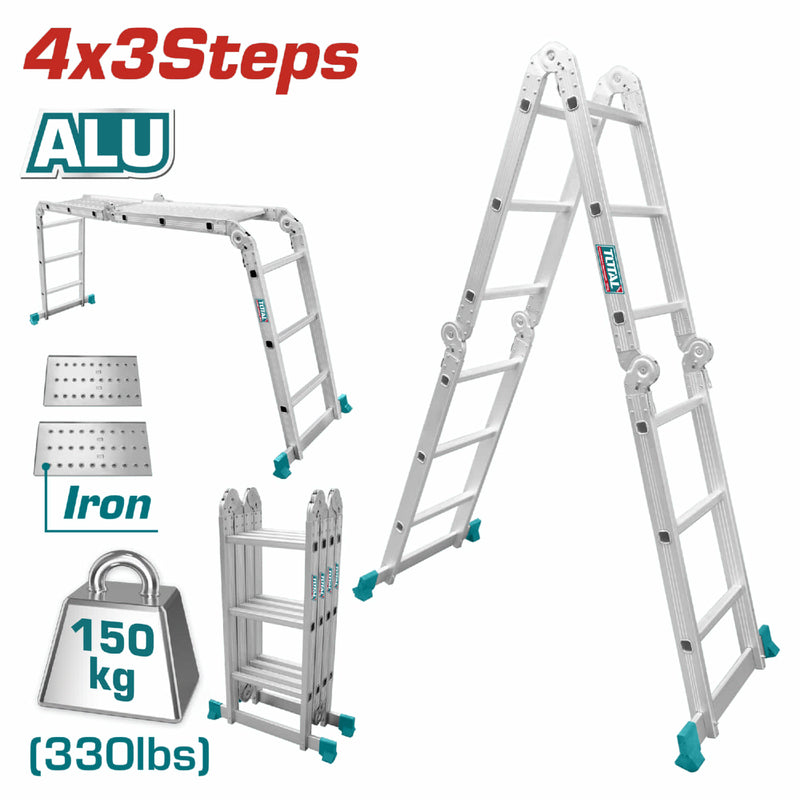 Escalera Multiposicion 4 X 3 de aluminio.