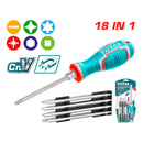 Juego de Destornilladores 18 en 1 con Mango Intercambiable. Cr-V.