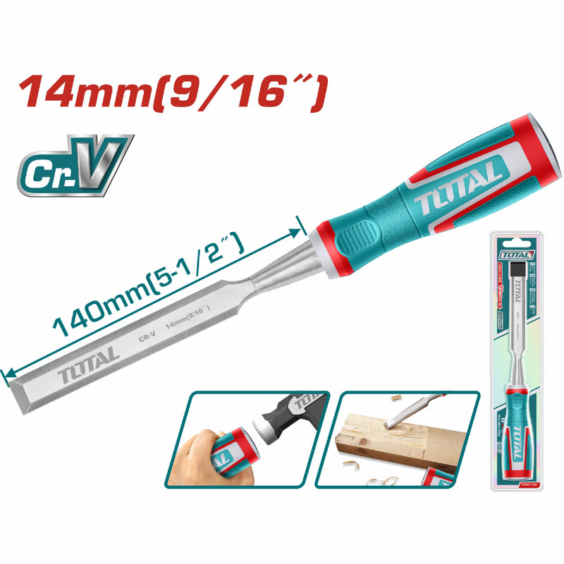 Cincel para Madera Crv. Ancho: 14 mm. Longitud 140 mm.