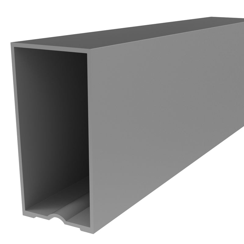 Vertical Muro Cortina Perfil Oculto. Espesor 2.2 mm. Largo 5.85 mts. Acabado Anodizado Silver 15 Mic