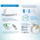 Aire acondicionado Split Inverter 18,000 Btu R32  Coil de Cobre SEER18