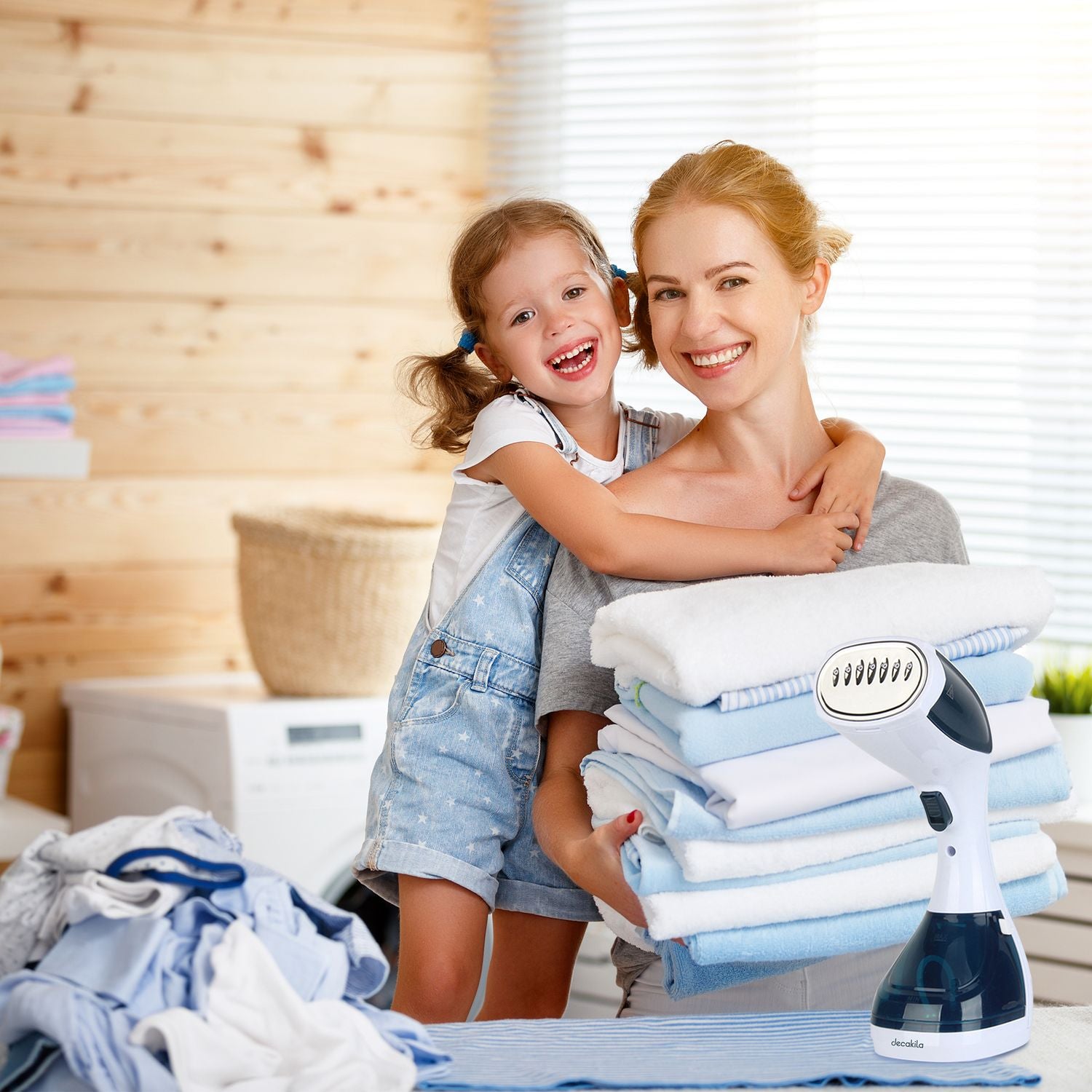 Plancha Vaporizador de prendas de vestir de mango 1500W, 120V/60Hz, caja de plástico