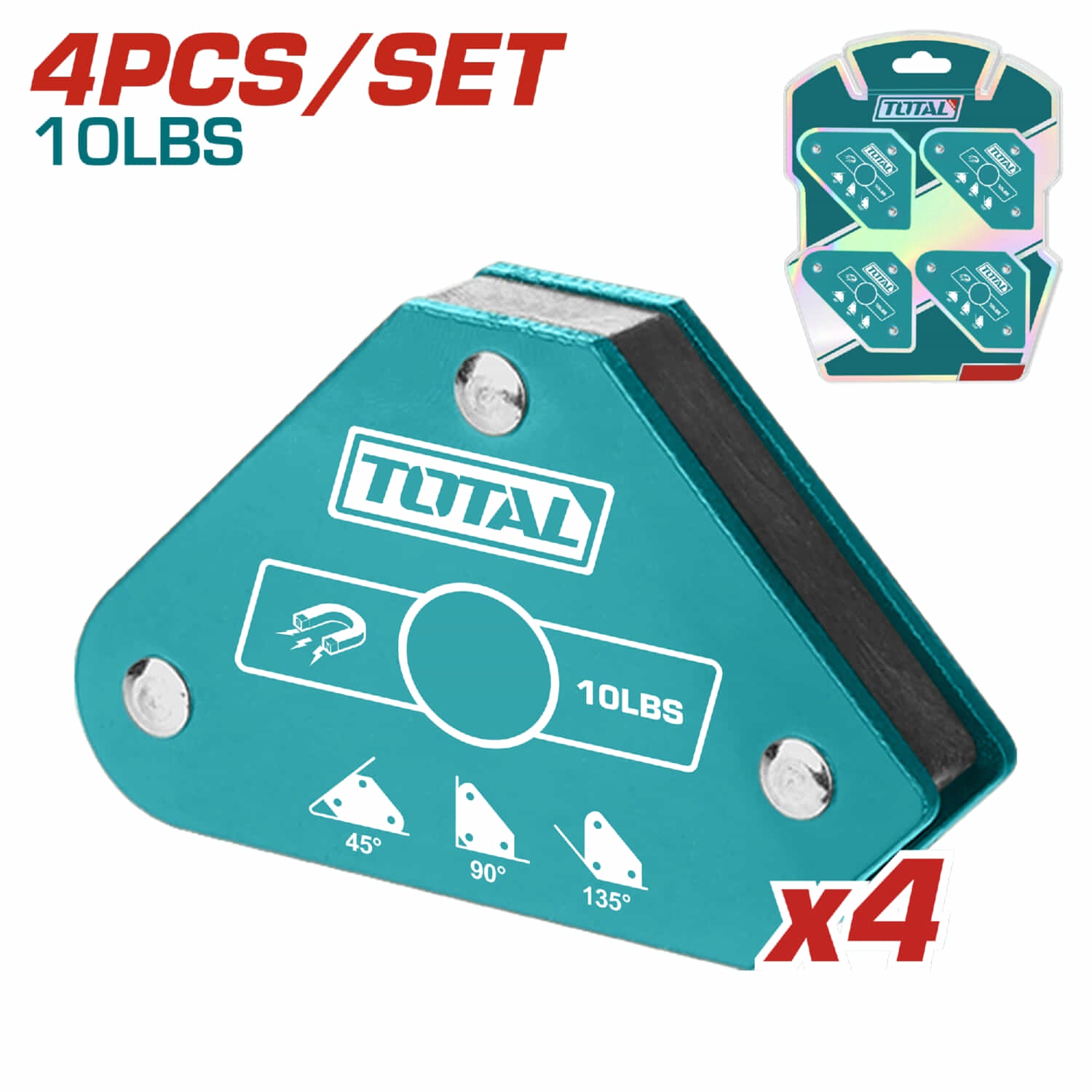 Ángulos de soldadura magnética Juego de 4 escuadras