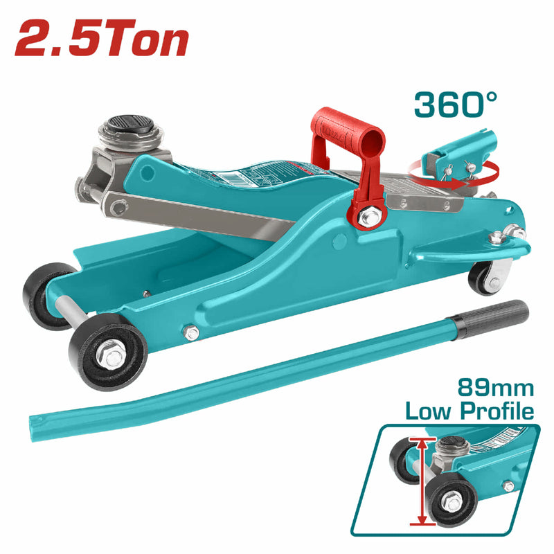 Gato de Piso Hidráulico 2.5 Ton. Mango giratorio 360º. Rango89-360 mm.