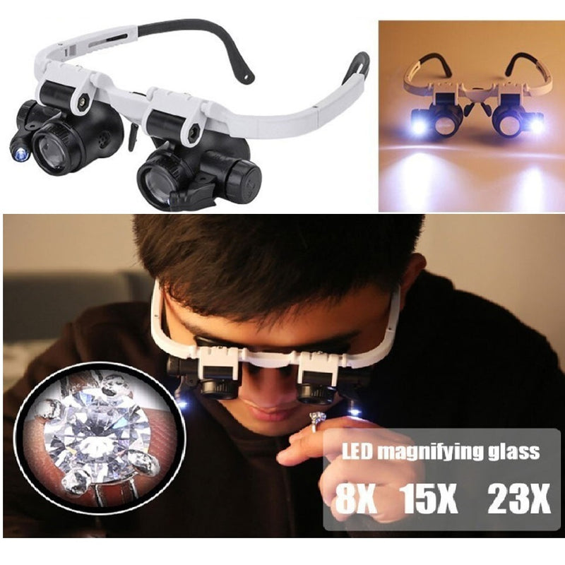 Lentes con lupa y luces led.