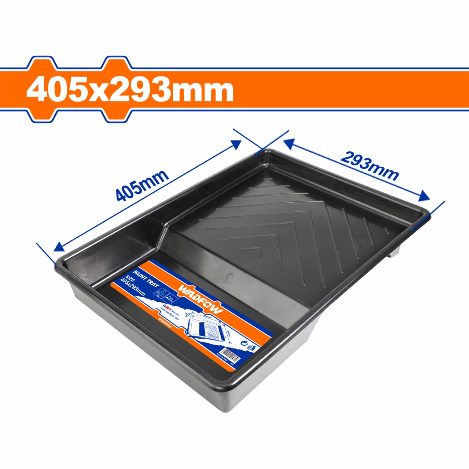 Bandeja para pintar. 405x293mm. Con marca de volumen. Diseño especial.