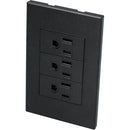 Enchufe con 3 contactos negro 1/3 Surtek.