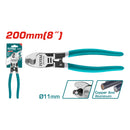Alicate cortador de Cable de 8"/200mm. Acabado pulido en color negro. Acero al Carbono.