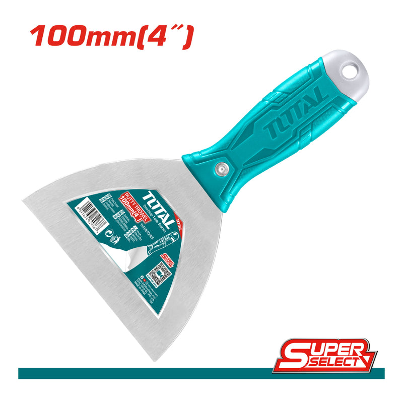 Espátula de 100mm (4”). Acero al Carbono con tratamiento térmico, pulido.