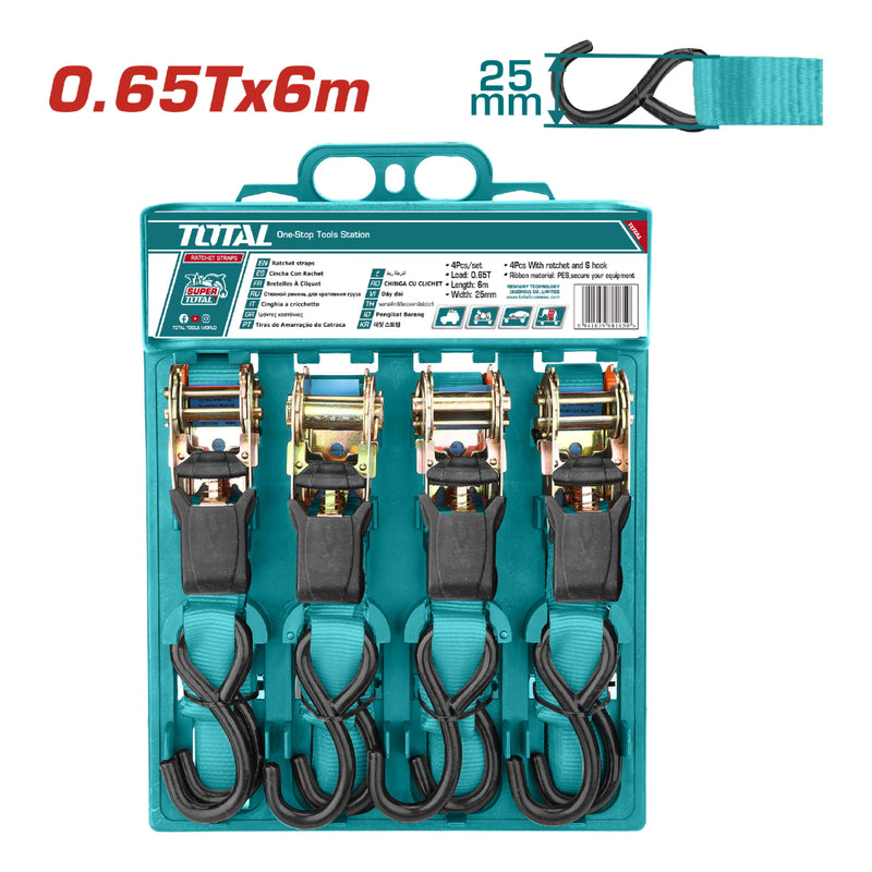 Sujetadores tipo matraca 6m x 25mm. 0.65T (Juego de 4 sujetadores)