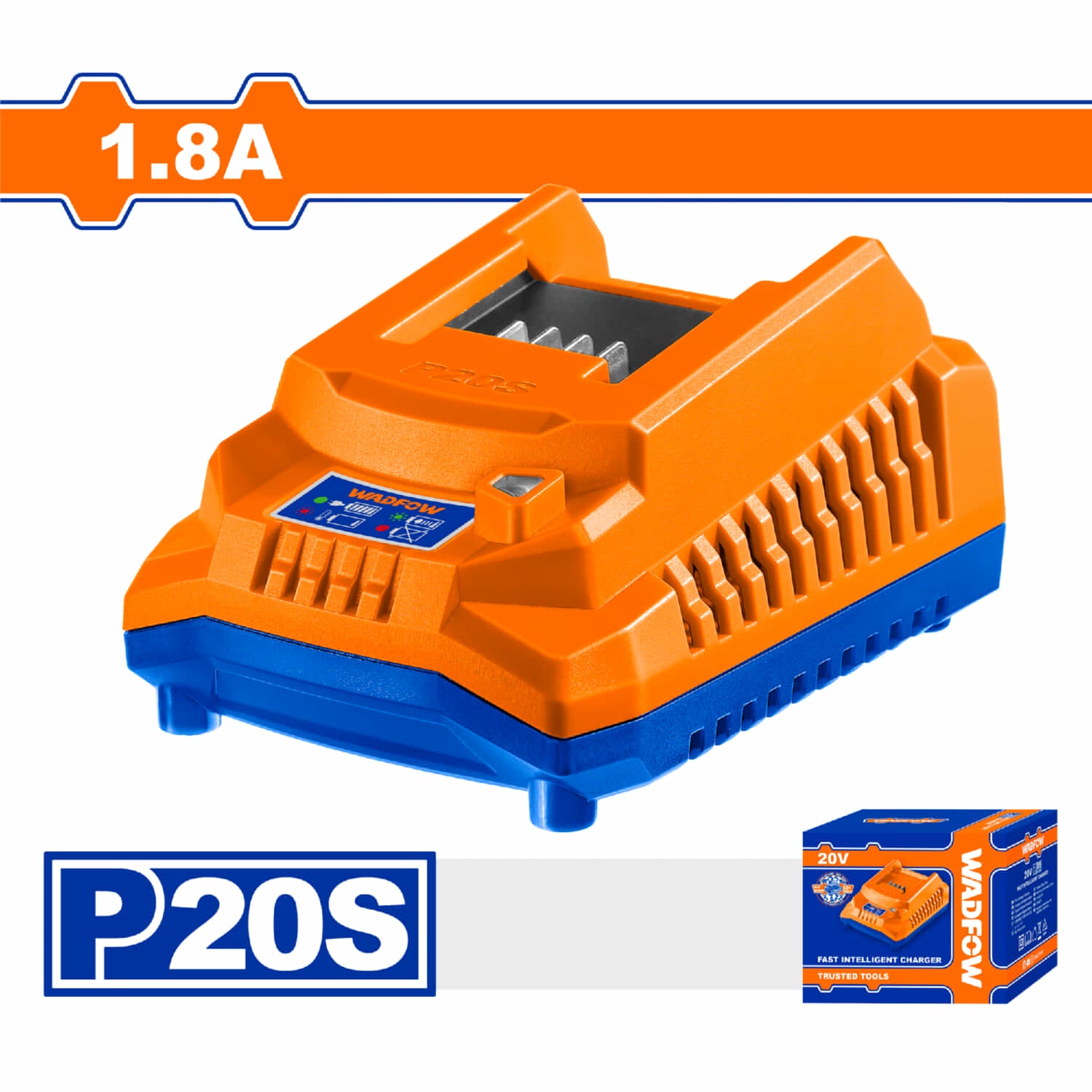 Cargador de Batería 20V 1.8Ah con 1 puerto. WADFOW