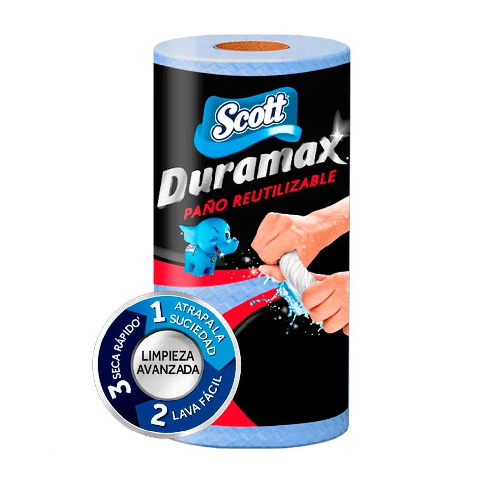 Papel Toalla Reutilizable Scott Duramax individual. Color Azul.