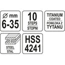Broca conica escalonada de 6-35 mm