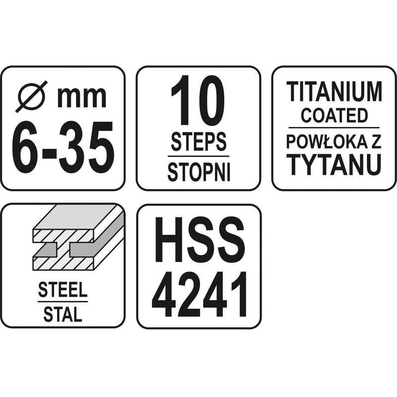 Broca conica escalonada de 6-35 mm