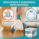 Bolsas de Basura Pequeñas Aromatizadas 4 Galones (15L) con Cordón Ajustable. Cartuchos Resistentes para Desechos (200 unds). Color Blanco (43x46cm)