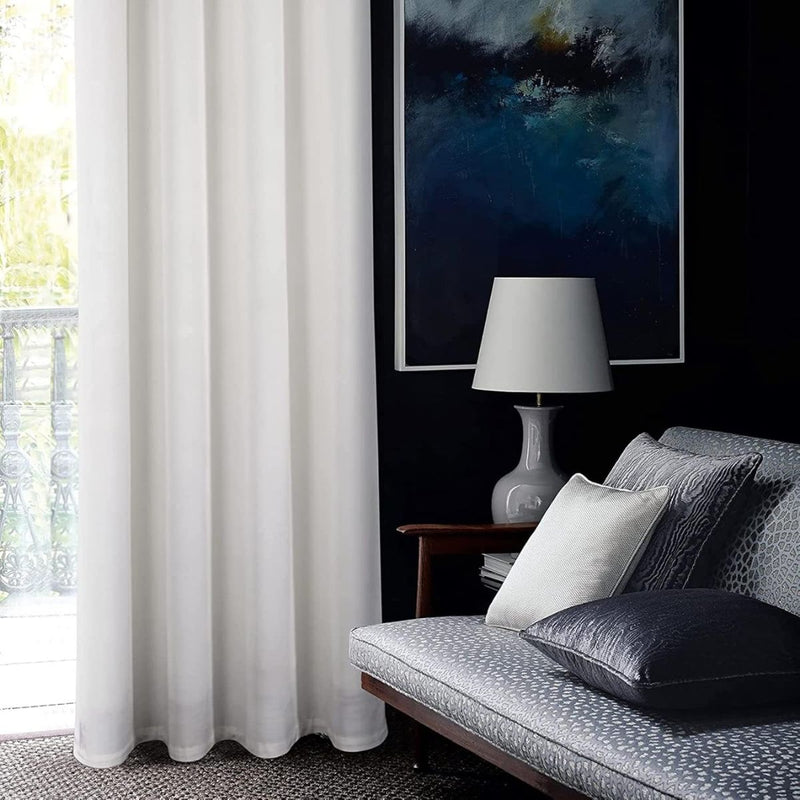 Paño de cortina blanco con argollas 1m x 1.4m (1 panel) Cortina de tela con anillos.