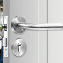 Cerradura manija de acero inoxidable dividida tipo C con doble curva, cuerpo de cerradura 58. Cortafuego. Uso Interior. Manigueta