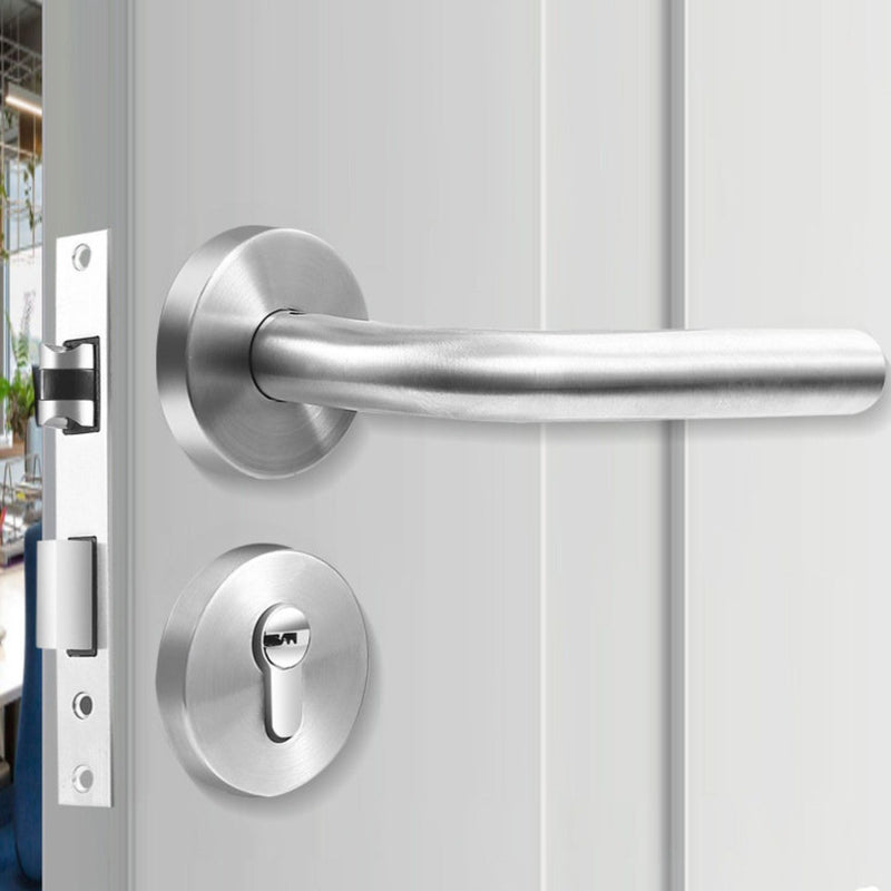 Cerradura manija de acero inoxidable dividida tipo C con doble curva, cuerpo de cerradura 58. Cortafuego. Uso Interior. Manigueta