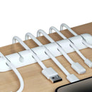 Clip organizador para cables de 7 ranuras. Color blanco. Para cables cargador celular y tros Autoadesivo