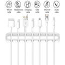Clip organizador para cables de 7 ranuras. Color blanco. Para cables cargador celular y tros Autoadesivo