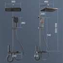 Ducha inteligente tipo lluvia. Set de regadera y ducha de mano con pantalla y termostato integrado. Color negro.