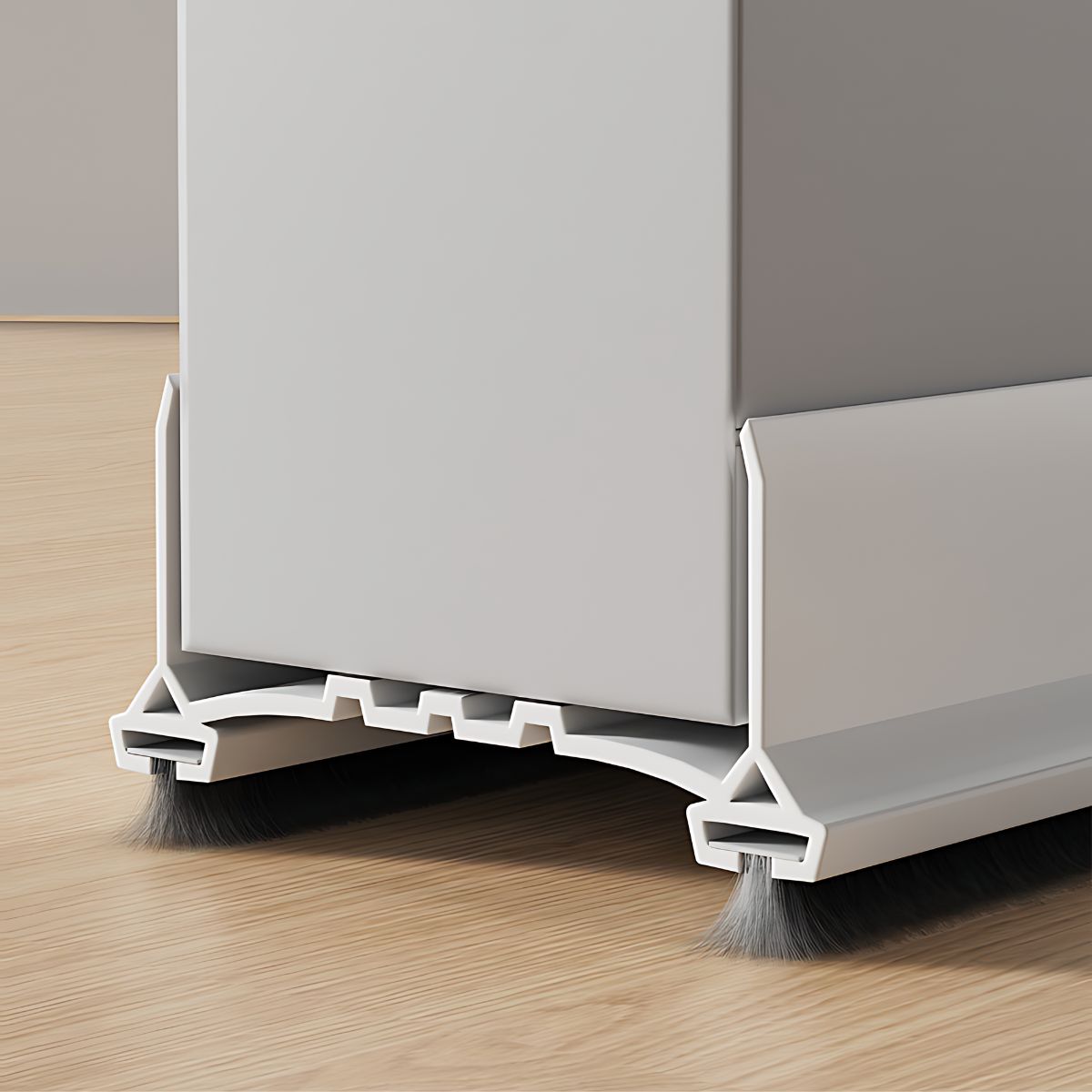 Guardapolvos. Tira de Sellado de PVC para Puertas. Color Blanco. Doble Cepillo protector Antipolvo y Aislante Térmico. (Ajustable hasta 97cm)