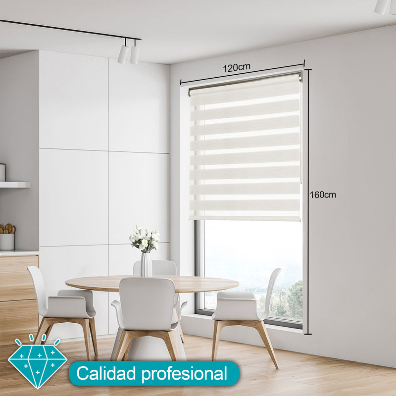 Persiana Roller Enrollable Eclipse BLANCO DUAL 120X160CM INSPIRE (Calidad Profesional)