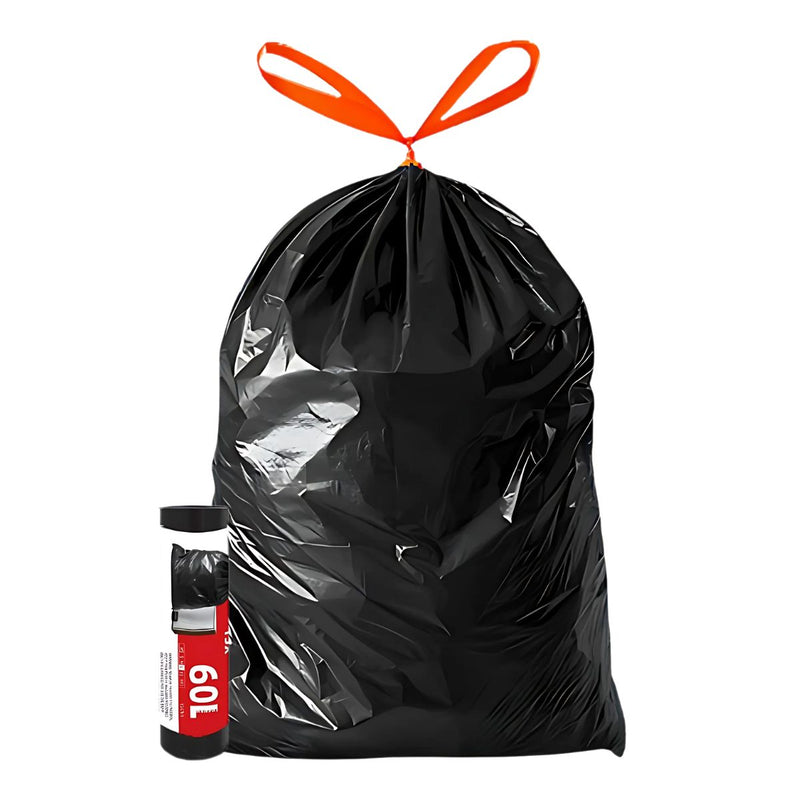 Bolsas de basura de 60L. Bolsas de residuo 62 cm x 71 cm. Pack de 15 unidades. Cartuchos.