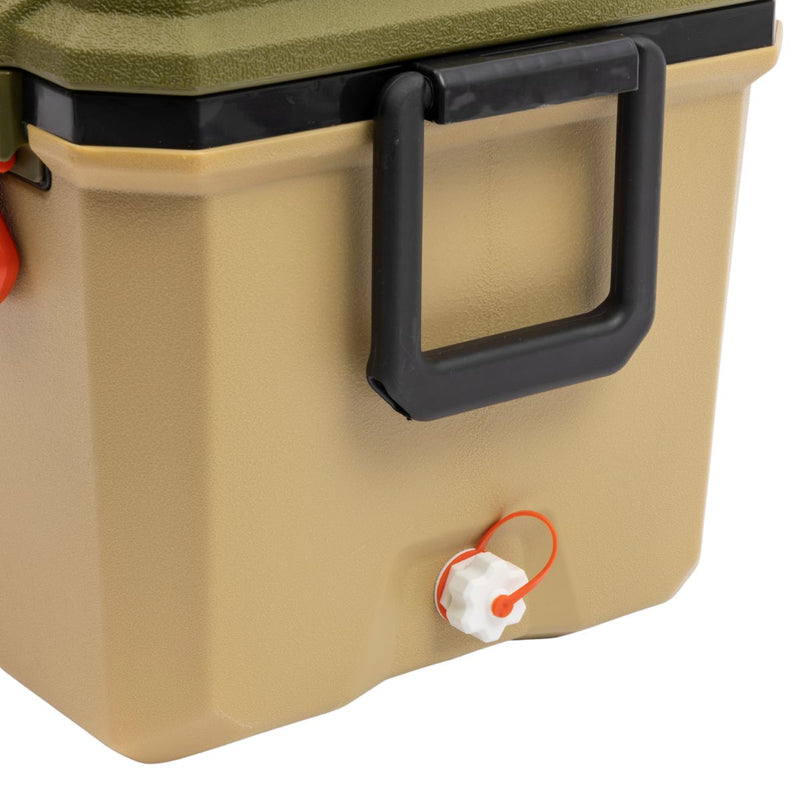 Cooler Portátil 36L (57x37x34cm) con Drenaje Inferior. Hielera de Alta Capacidad con Tapa Sellada, Porta Vasos y Asa de Transporte.