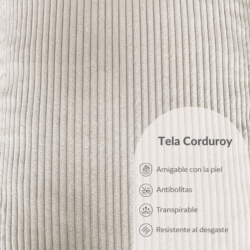 Sofá empacado al vacio Memory Foam de alta densidad 124X84X70cm Color Off-white 06