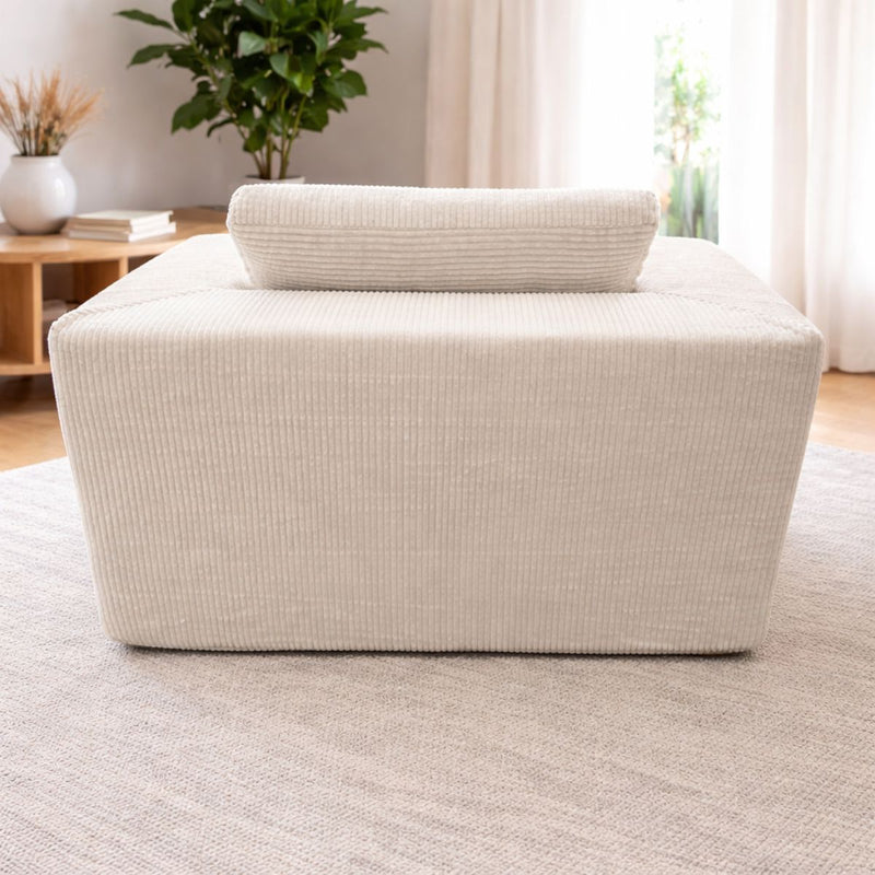 Sofá empacado al vacio Memory Foam de alta densidad 124X84X70cm Color Off-white 06