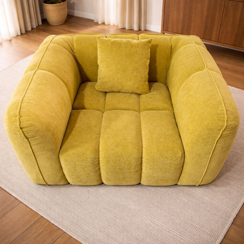 Sofá empacado al vacio Memory Foam de alta densidad 118X98X70cm Color Yellow 14