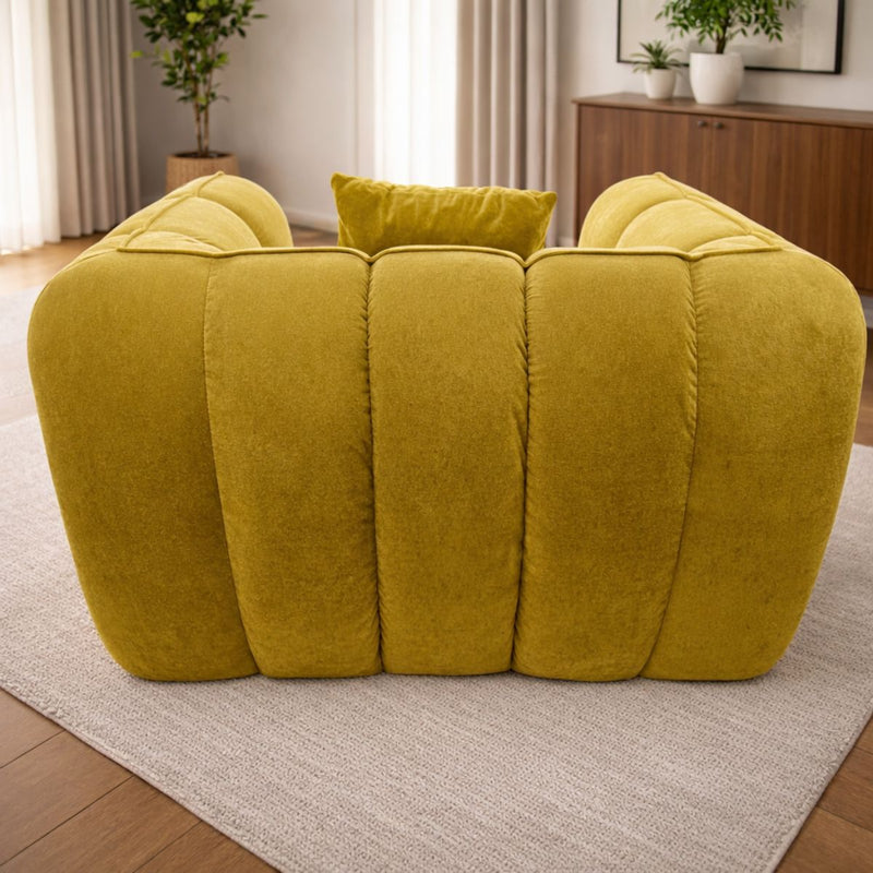 Sofá empacado al vacio Memory Foam de alta densidad 118X98X70cm Color Yellow 14