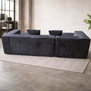 Sofá Seccional en L empacado al vacio Memory Foam de alta densidad 280X100X60cm Color Dark black 25