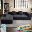 Sofá Seccional en L empacado al vacio Memory Foam de alta densidad 280X100X60cm Color Dark black 25