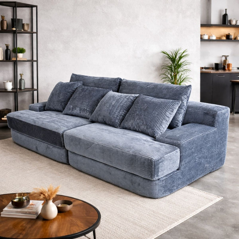 Sofá empacado al vacio Memory Foam de alta densidad 200X100X72cm Color Blue gray 23