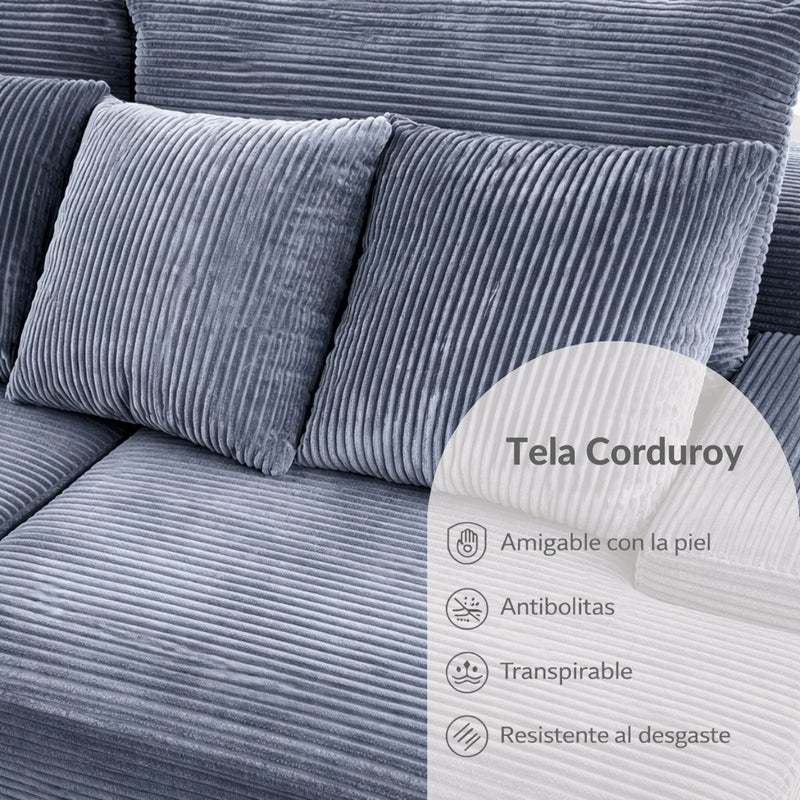Sofá empacado al vacio Memory Foam de alta densidad 200X100X72cm Color Blue gray 23