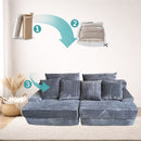 Sofá empacado al vacio Memory Foam de alta densidad 200X100X72cm Color Blue gray 23