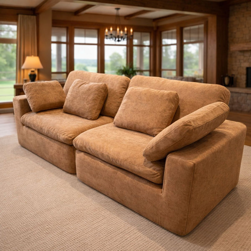Sofá empacado al vacio Memory Foam de alta densidad 263X100X70cm Color Khaki brown 13