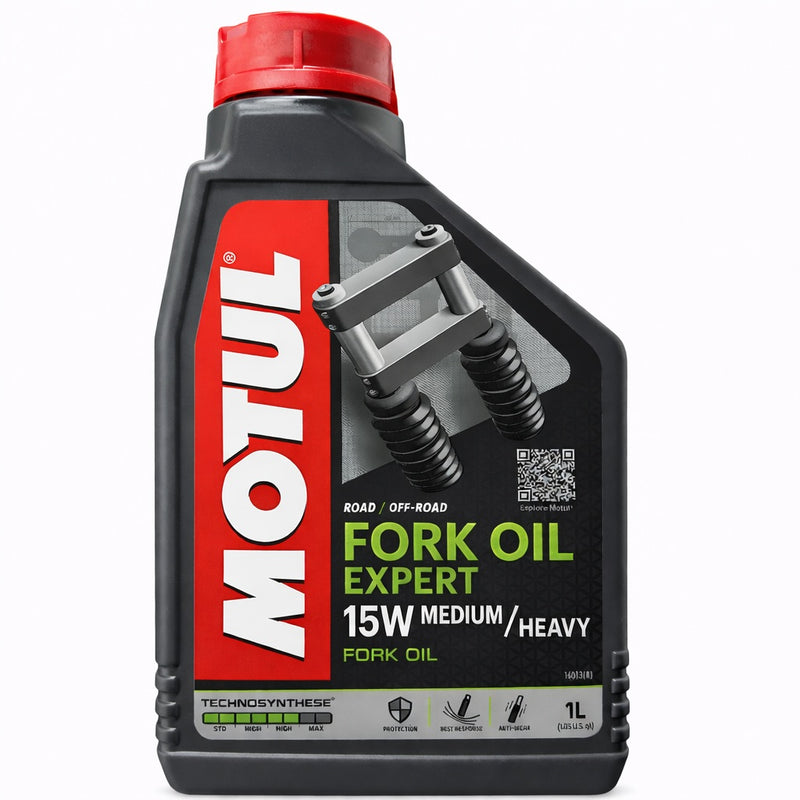Aceite para horquillas, amortiguadores y suspensión para moto 15W Fork Oil Expert, 1 Litro. Motul
