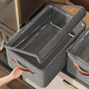 Caja Organizadora con Tapa (47x28x20cm) Color gris. Caja De Tela Plegable Para Almacenamiento.