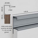 Tirador Jaladera Perfil aluminio Para Modulares de Cocinas y Closet. Color Gris. Instalación con Tornillo Oculto. Haladera. 1.45 M.