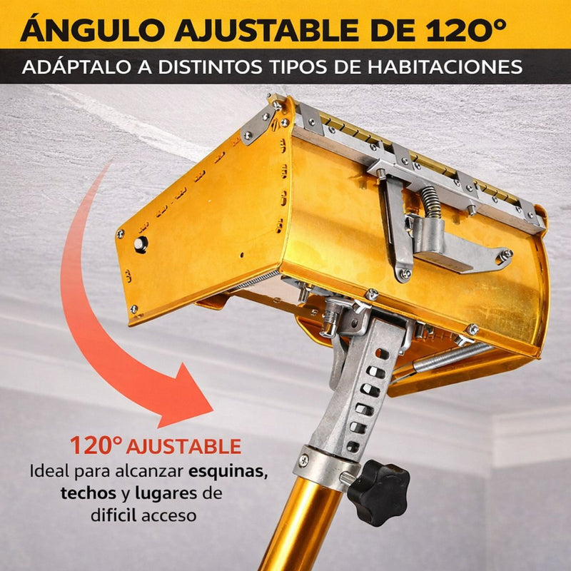 Herramienta Aplicadora de Pasta Gypsum para Techos y Paredes con Extensión Telescópica enyesado. Herramienta de Alisado (25.5cm) 98-180cm Ajuste 120°.DB01