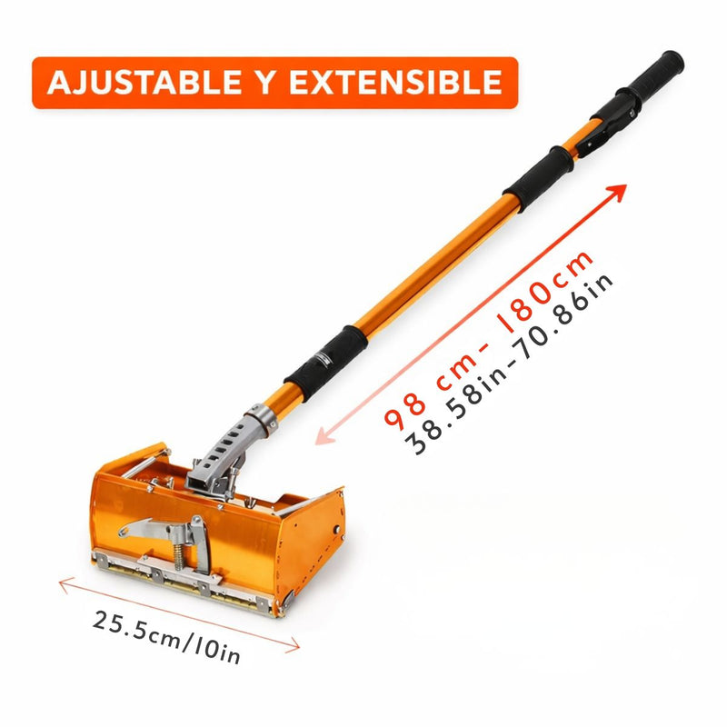 Herramienta Aplicadora de Pasta Gypsum para Techos y Paredes con Extensión Telescópica enyesado. Herramienta de Alisado (25.5cm) 98-180cm Ajuste 120°.DB01