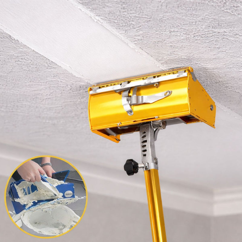 Herramienta Aplicadora de Pasta Gypsum para Techos y Paredes con Extensión Telescópica enyesado. Herramienta de Alisado (25.5cm) 98-180cm Ajuste 120°.DB01
