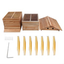 Colmena en Caja de Madera Natural con 7 Marcos Plásticos. Panal con Espesor 18mm con Flujo de Miel Automático. Caja Apicultura Hasta 25 Kg de Miel.
