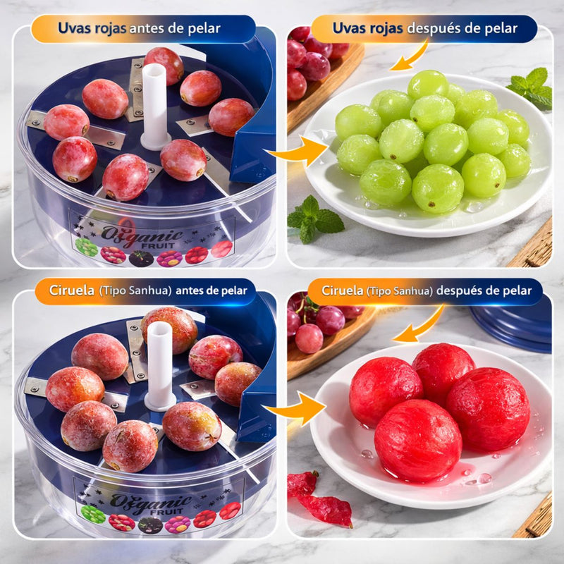 Pelador de Frutas Eléctrico para quitar cascara de frutas  Multifunción 5V y 50W con Batería 1300mAh y cable USB (200x240mm) Azul.