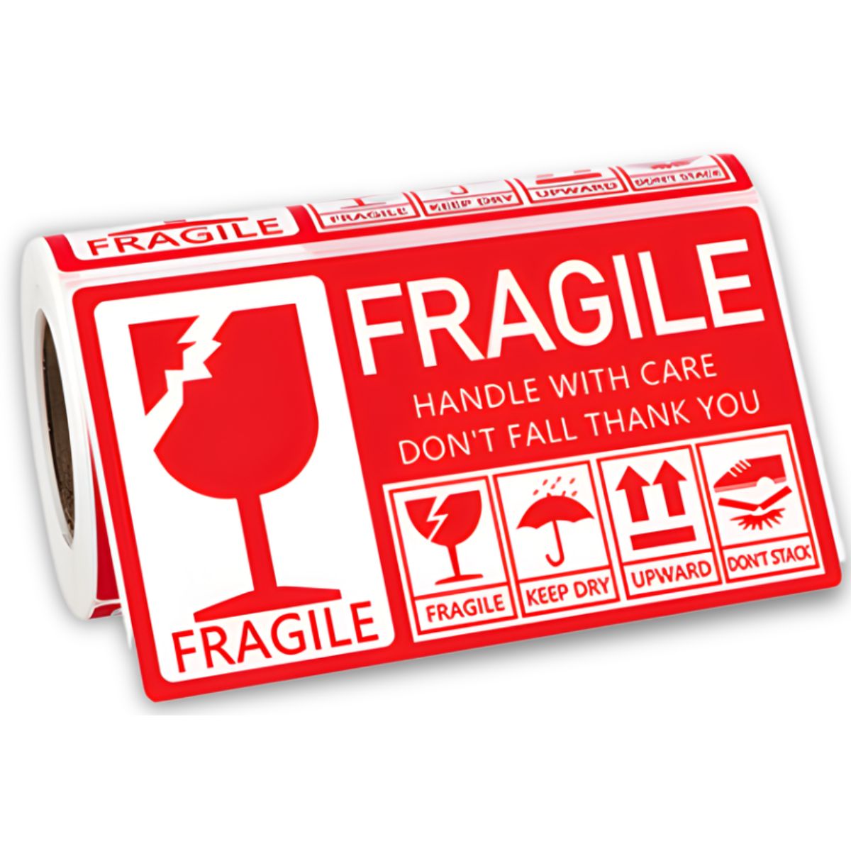 Etiquetas Adhesivas FRAGILE 130x70mm (250 Unds). Señal De Manejo Con Cuidado