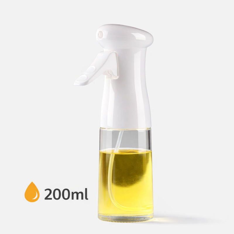 Pulverizador De Aceite de 200ml.  Botella Plástica Spray. Color Blanco. Aceitera
